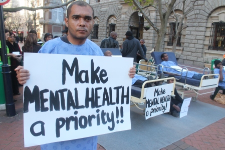 Patients with psychiatric disabilities took to Cape Town's streets to protest for better health care. Pic by Yazeed Kamaldien